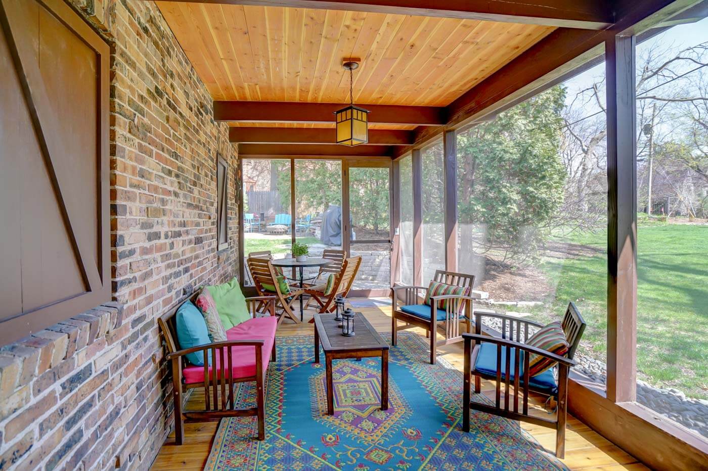 interior of a screened in porch
